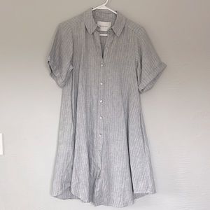 Amour vert linen button down dress with pockets